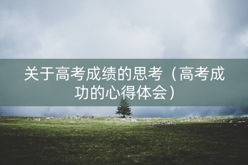 关于高考成绩的思考（高考成功的心得体会）