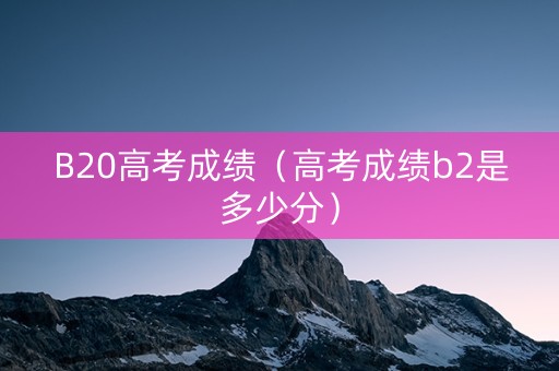 B20高考成绩（高考成绩b2是多少分）