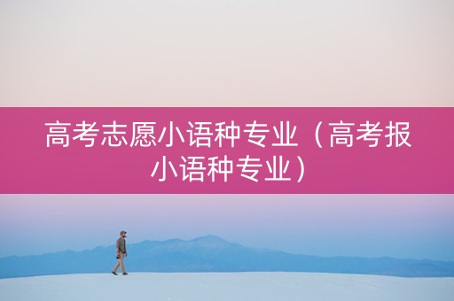 高考志愿小语种专业（高考报小语种专业）
