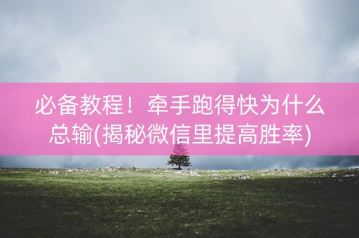 必备教程！牵手跑得快为什么总输(揭秘微信里提高胜率)