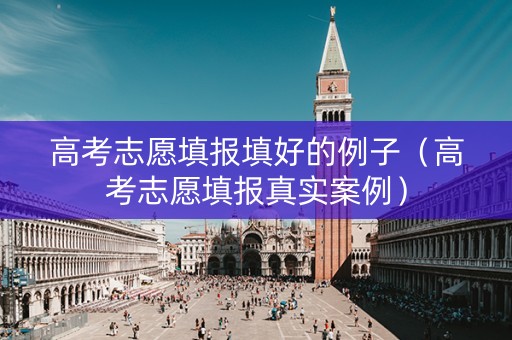 高考志愿填报填好的例子（高考志愿填报真实案例）