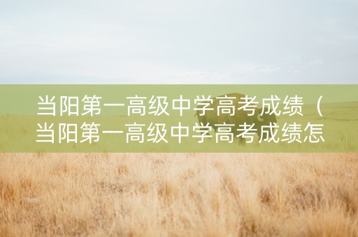 当阳第一高级中学高考成绩（当阳第一高级中学高考成绩怎么样）