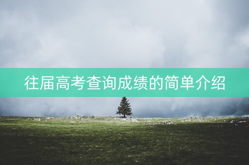 往届高考查询成绩的简单介绍