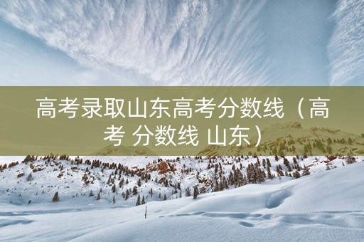 高考录取山东高考分数线（高考 分数线 山东）