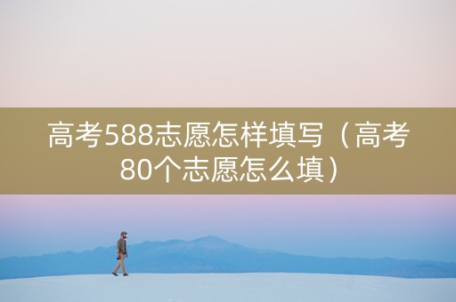 高考588志愿怎样填写（高考80个志愿怎么填）