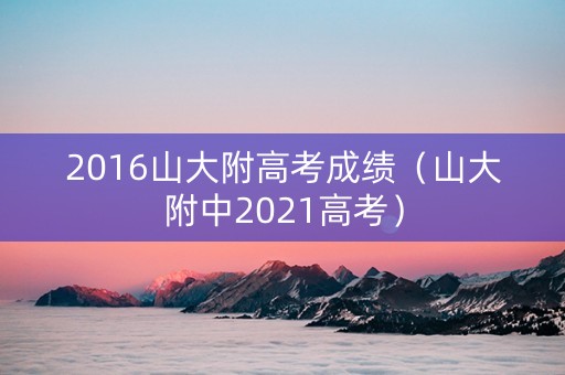 2016山大附高考成绩（山大附中2021高考）