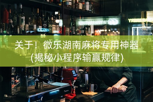 关于！微乐湖南麻将专用神器(揭秘小程序输赢规律)