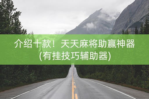 介绍十款！天天麻将助赢神器(有挂技巧辅助器)