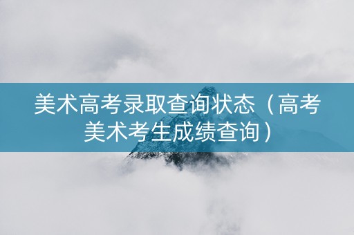 美术高考录取查询状态（高考美术考生成绩查询）