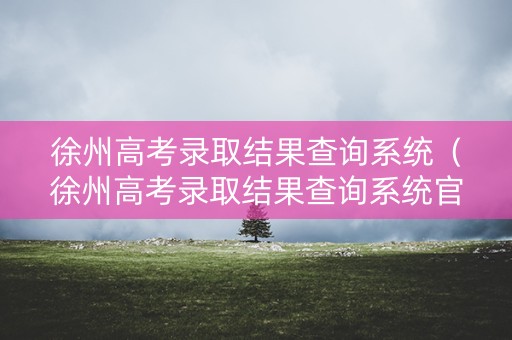 徐州高考录取结果查询系统（徐州高考录取结果查询系统官网）