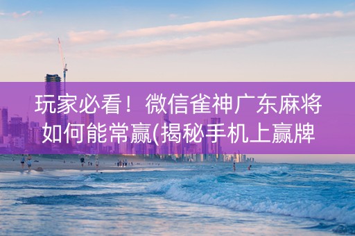 玩家必看！微信雀神广东麻将如何能常赢(揭秘手机上赢牌技巧)
