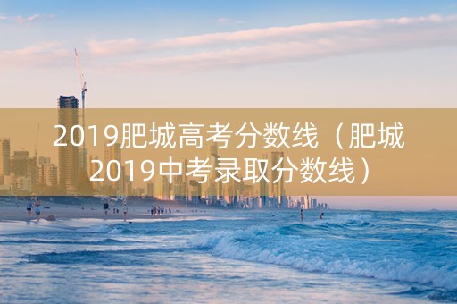 2019肥城高考分数线（肥城2019中考录取分数线）
