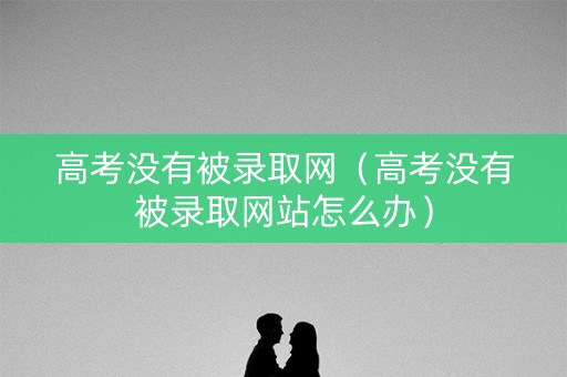 高考没有被录取网（高考没有被录取网站怎么办）