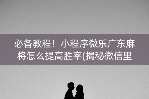 必备教程！小程序微乐广东麻将怎么提高胜率(揭秘微信里攻略插件)