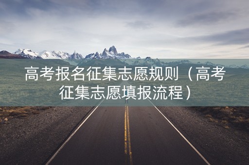 高考报名征集志愿规则（高考征集志愿填报流程）