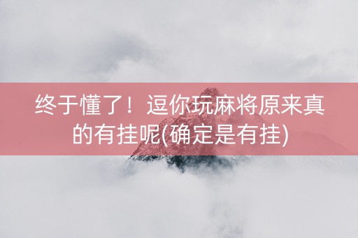 终于懂了！逗你玩麻将原来真的有挂呢(确定是有挂)