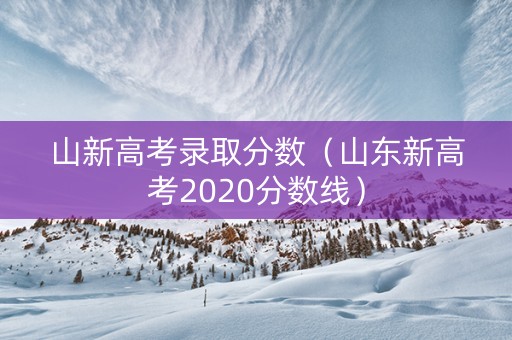山新高考录取分数（山东新高考2020分数线）
