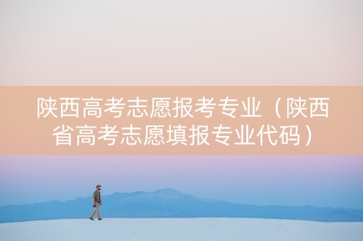 陕西高考志愿报考专业（陕西省高考志愿填报专业代码）