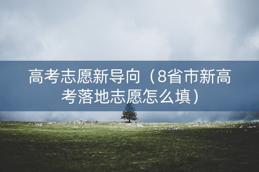 高考志愿新导向（8省市新高考落地志愿怎么填）