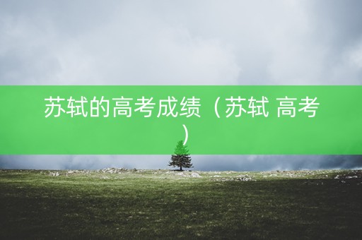 苏轼的高考成绩（苏轼 高考）