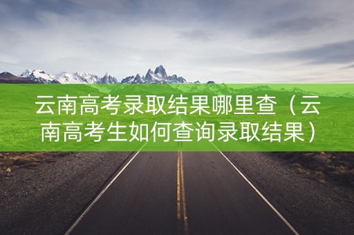 云南高考录取结果哪里查（云南高考生如何查询录取结果）