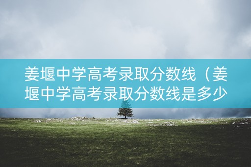 姜堰中学高考录取分数线（姜堰中学高考录取分数线是多少）