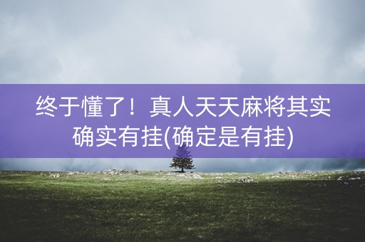终于懂了！真人天天麻将其实确实有挂(确定是有挂)