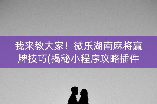 我来教大家！微乐湖南麻将赢牌技巧(揭秘小程序攻略插件)