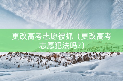 更改高考志愿被抓（更改高考志愿犯法吗?）