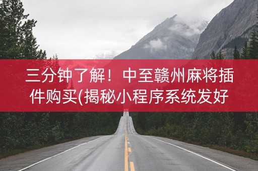 三分钟了解！中至赣州麻将插件购买(揭秘小程序系统发好牌)