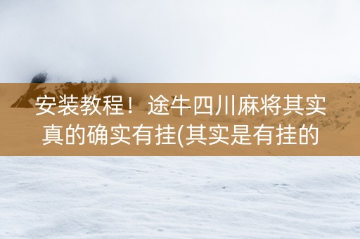 安装教程！途牛四川麻将其实真的确实有挂(其实是有挂的)