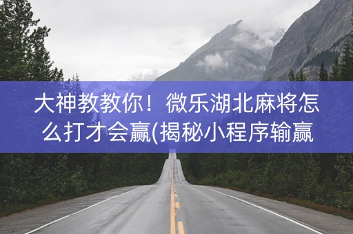 大神教教你！微乐湖北麻将怎么打才会赢(揭秘小程序输赢规律)