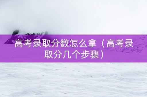 高考录取分数怎么拿（高考录取分几个步骤）