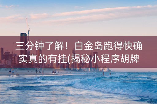 三分钟了解！白金岛跑得快确实真的有挂(揭秘小程序胡牌神器)