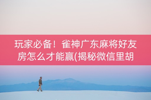 玩家必备！雀神广东麻将好友房怎么才能赢(揭秘微信里胡牌神器)