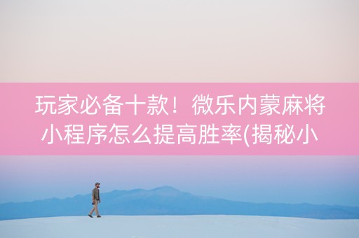 玩家必备十款！微乐内蒙麻将小程序怎么提高胜率(揭秘小程序助手软件)