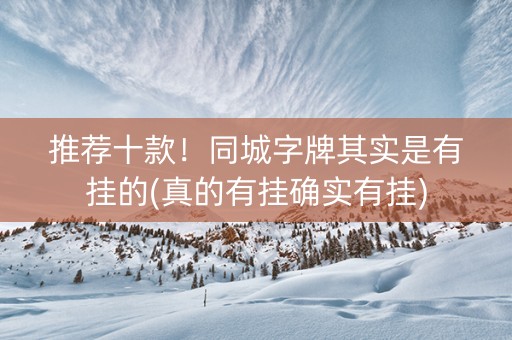 推荐十款！同城字牌其实是有挂的(真的有挂确实有挂)