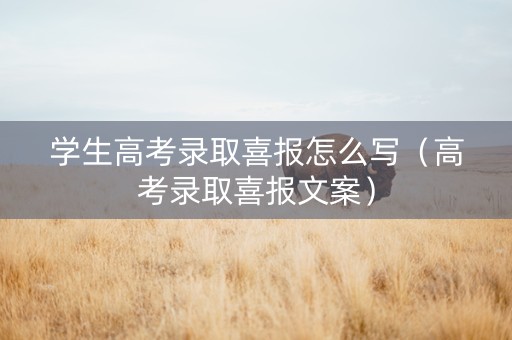 学生高考录取喜报怎么写（高考录取喜报文案）