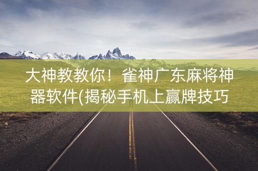 大神教教你！雀神广东麻将神器软件(揭秘手机上赢牌技巧)