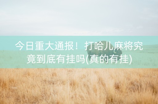 今日重大通报！打哈儿麻将究竟到底有挂吗(真的有挂)