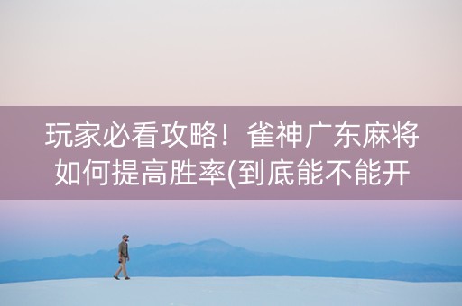 玩家必看攻略！雀神广东麻将如何提高胜率(到底能不能开挂)