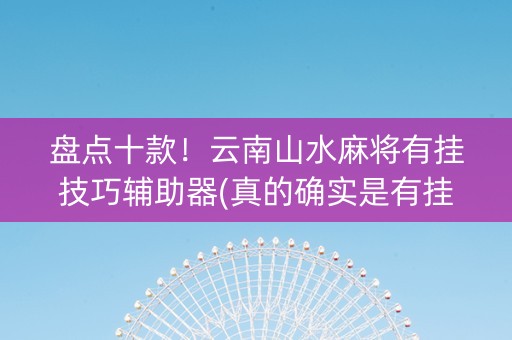 盘点十款！云南山水麻将有挂技巧辅助器(真的确实是有挂)