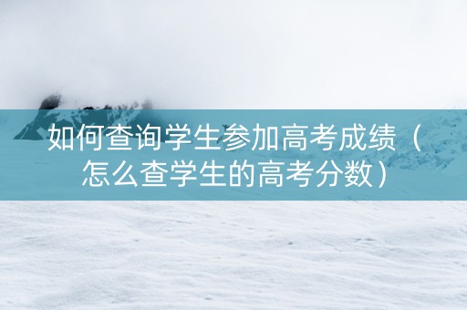 如何查询学生参加高考成绩（怎么查学生的高考分数）