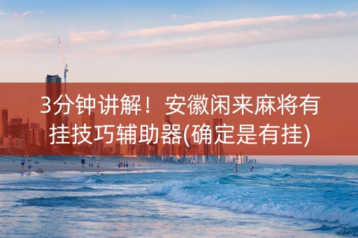 3分钟讲解！安徽闲来麻将有挂技巧辅助器(确定是有挂)