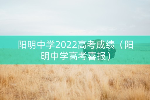 阳明中学2022高考成绩（阳明中学高考喜报）
