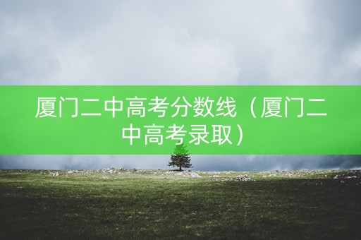 厦门二中高考分数线（厦门二中高考录取）