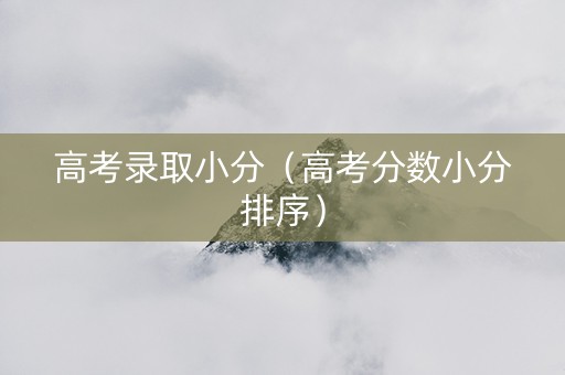 高考录取小分（高考分数小分排序）