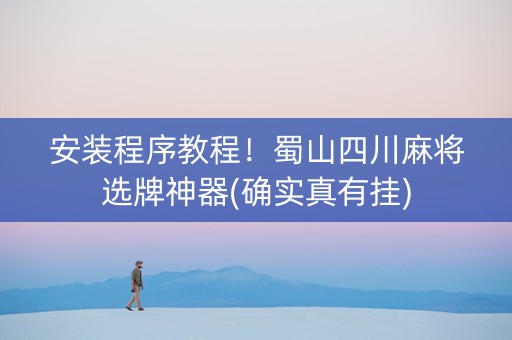 安装程序教程！蜀山四川麻将选牌神器(确实真有挂)