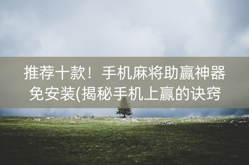 推荐十款！手机麻将助赢神器免安装(揭秘手机上赢的诀窍)
