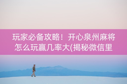玩家必备攻略！开心泉州麻将怎么玩赢几率大(揭秘微信里助赢软件)
